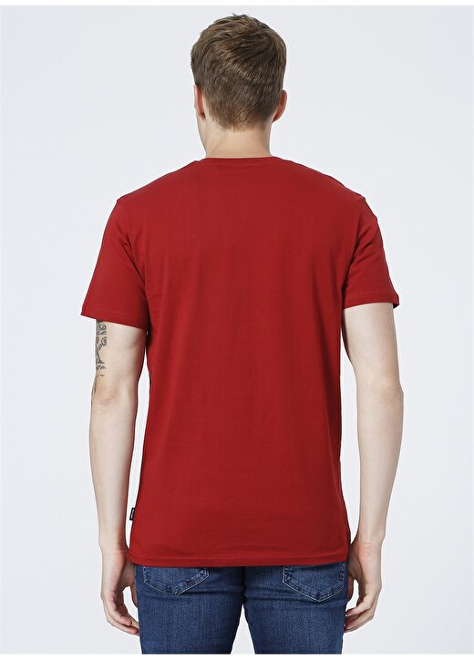 Only & Sons V Yaka Düz Kırmızı Erkek T-Shirt 4