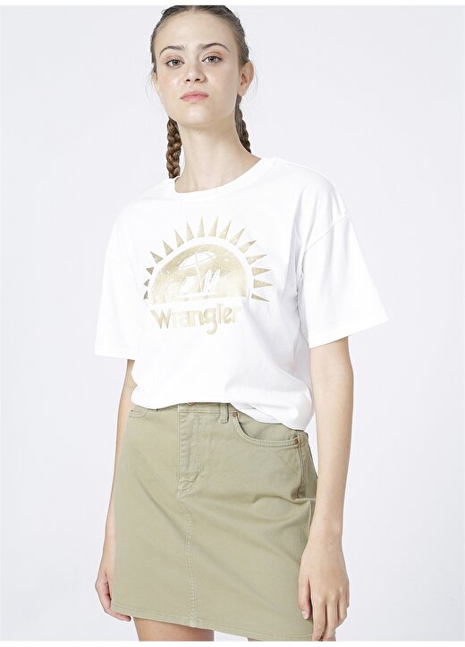 Wrangler Bisiklet Yaka Beyaz Kadın T-Shirt 3