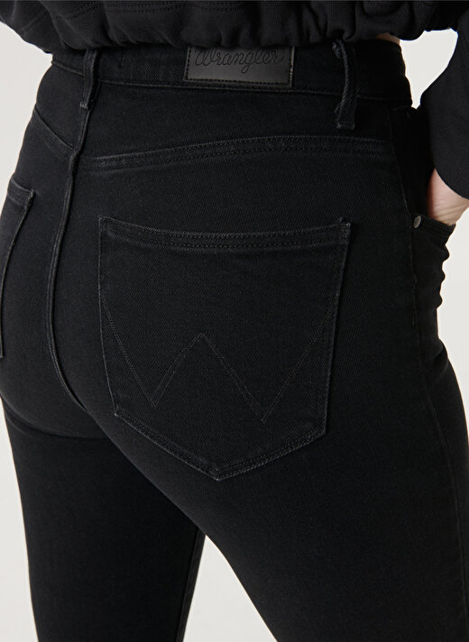 Wrangler Yüksek Bel Skinny Fit Siyah Kadın Denim Pantolon W27HLX023 3