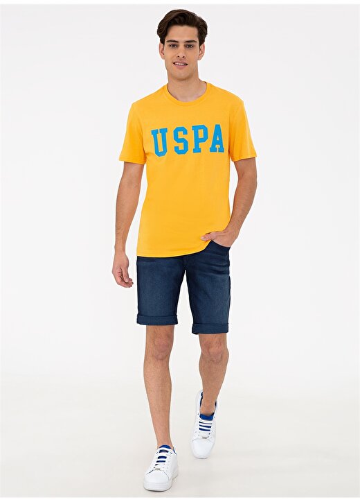 U.S. Polo Assn. Bisiklet Yaka Regular Fit Sarı Erkek T-Shirt 4
