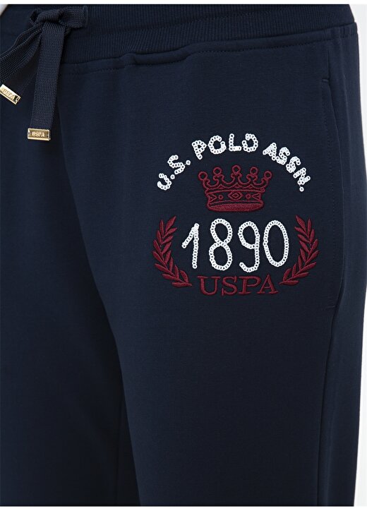 U.S. Polo Assn. Galtem-Sk021 Bağlamalı Standart Kalıp Lacivert Kadın Eşofman Altı 4