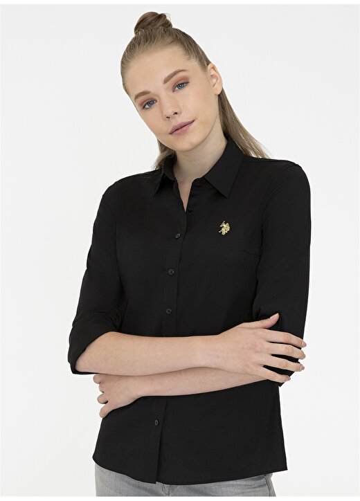 U.S. Polo Assn. Gömlek Yaka Siyah Kadın Gömlek SALY021K 3