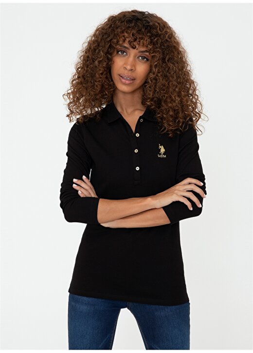 U.S. Polo Assn. Tpg-Sk021 Polo Yaka Siyah Kadın Sweatshirt 3