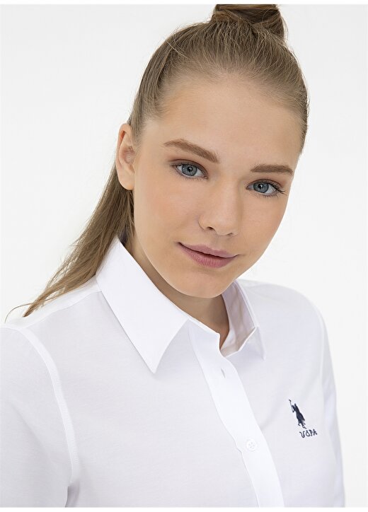 U.S. Polo Assn. Gömlek Yaka Beyaz Kadın Gömlek WOX021K 2
