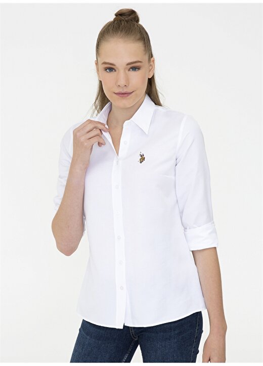 U.S. Polo Assn. Gömlek Yaka Beyaz Kadın Gömlek WOXCOLOR021K 1
