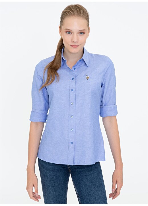 U.S. Polo Assn. Gömlek Yaka Koyu Mavi Kadın Gömlek WOXCOLOR021K 1