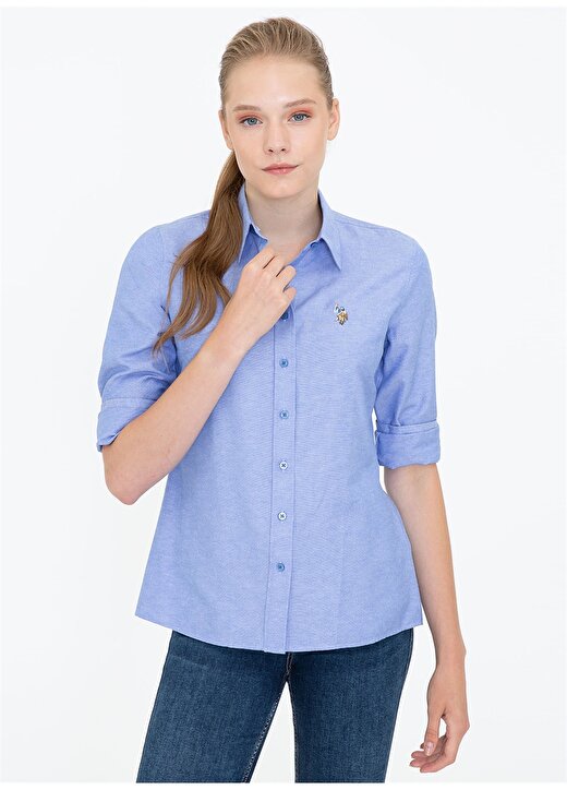 U.S. Polo Assn. Gömlek Yaka Koyu Mavi Kadın Gömlek WOXCOLOR021K 3