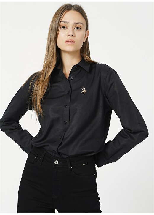 U.S. Polo Assn. Woxcolor021k Siyah Kadın Gömlek 1