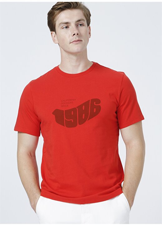 Dockers O Yaka Kırmızı Erkek T-Shirt 3
