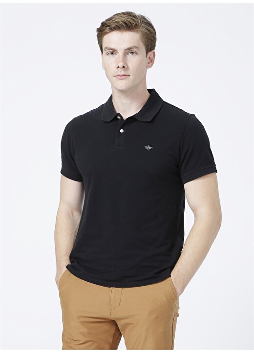 Dockers Dar Siyah Erkek Rib Collar Polo T-Shirt A1159-0000 1
