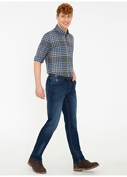 U.S. Polo Assn. Relaxed Mavi Erkek Denim Pantolon GETTA21K-R 3