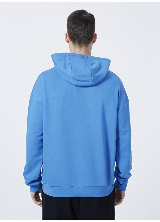 Fabrika Sports S-Factor Kapüşonlu Uzun Kollu Oversize Düz Mavi Erkek Sweatshirt 4