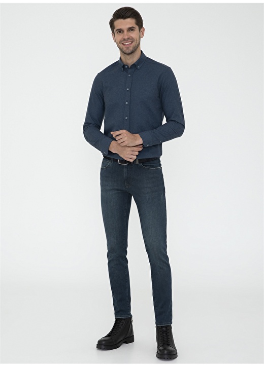 Pierre Cardin Slim Fit Mavi Erkek Denim Pantolon ADMETOS 1