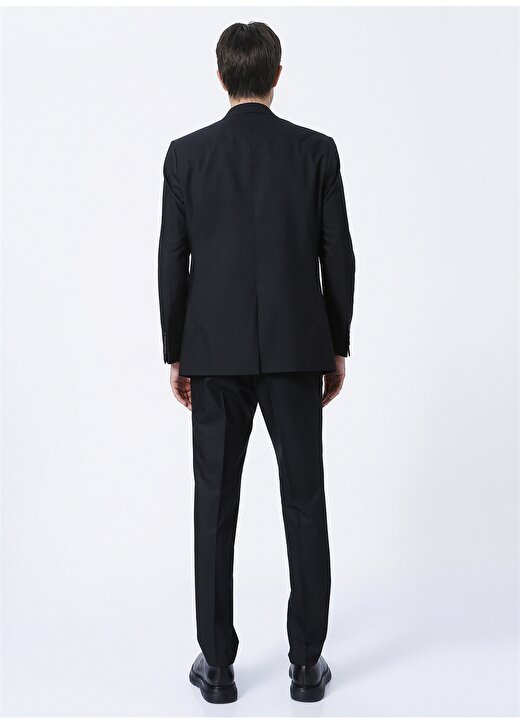 Fabrika Comfort Ceket Yaka Regular Fit Düz Siyah Erkek Takım Elbise 4