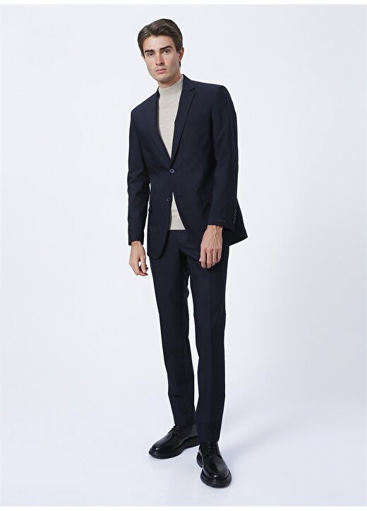 Fabrika Comfort Ceket Yaka Regular Fit Düz Lacivert Erkek Takım Elbise 1