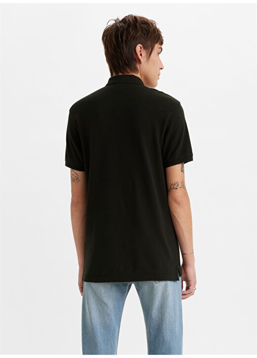 Levis A2085-0000_LSE _Levis Hm Polo Outle Bisiklet Yaka Relaxed Düz Siyah Erkek Polo T-Shirt 2