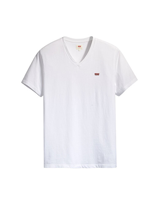 Levis A2084-0000_LSE _Orig Hm Vneck White V Yaka Relaxed Düz Bej Erkek T-Shirt 2