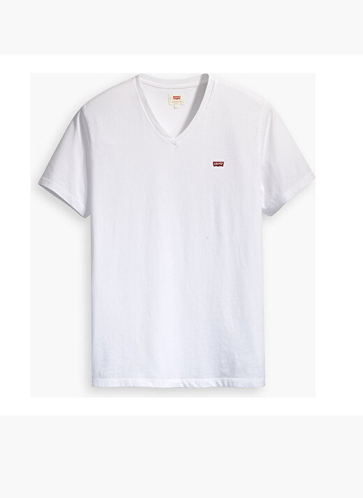 Levis A2084-0000_LSE _Orig Hm Vneck White V Yaka Relaxed Düz Bej Erkek T-Shirt 3