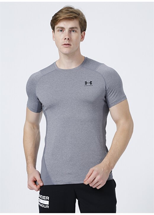 Under Armour Bisiklet Yaka Fitted Gri Erkek T-Shirt 1361683-UA HG Armour Fitted SS 3