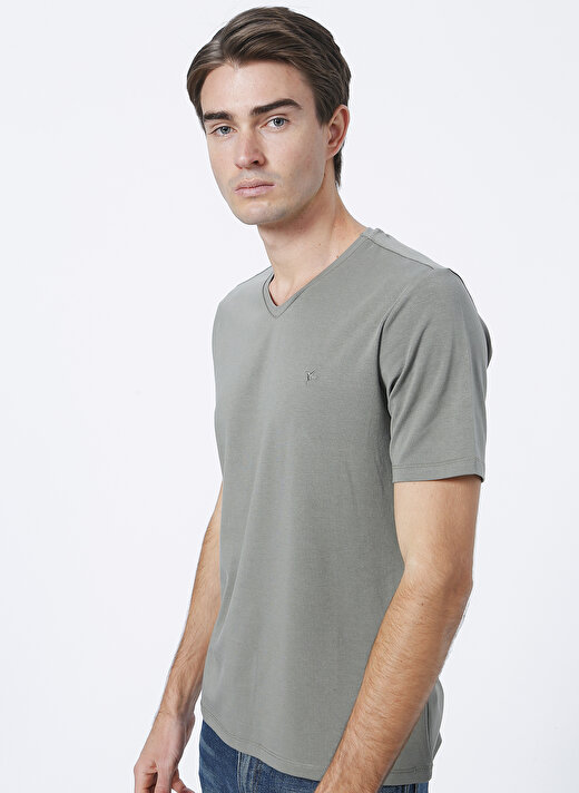 Fabrika Haki Erkek Basic Modal T-Shirt ROMEO-V  3