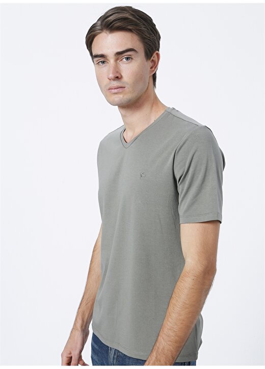 Fabrika Haki Erkek Basic Modal T-Shirt ROMEO-V 3