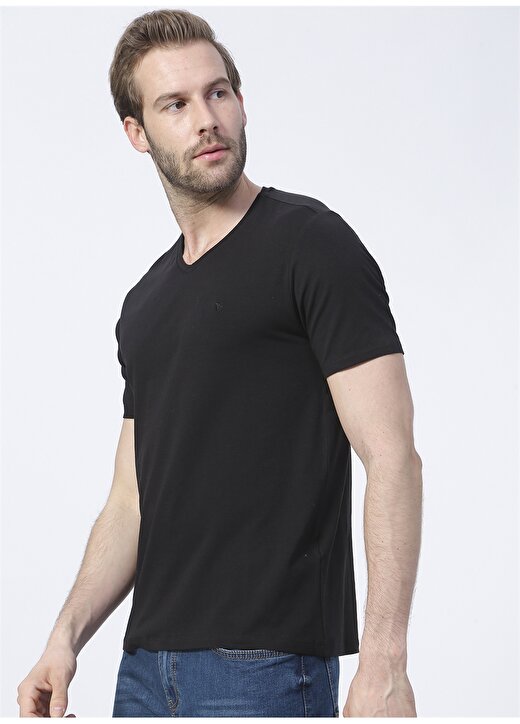 Fabrika Siyah Erkek Basic Modal T-Shirt ROMEO-V 3