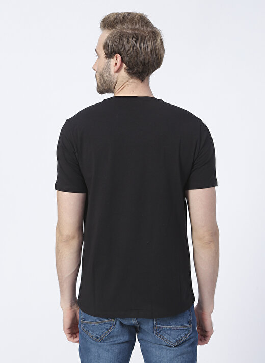 Fabrika Siyah Erkek Basic Modal T-Shirt ROMEO-V  4