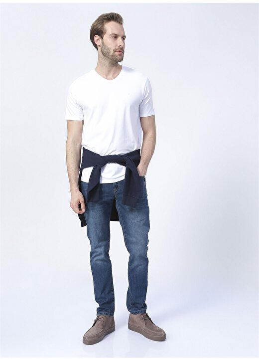 Fabrika Beyaz Erkek Basic Modal T-Shirt ROMEO-V 2