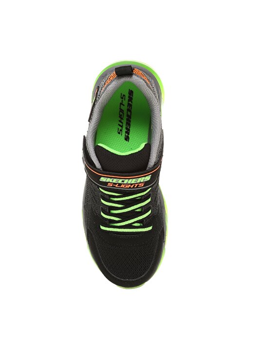 Skechers 400130L Bklm S Lights-Mega-Surge Siyah - Yeşil Erkek Çocuk Yürüyüş Ayakkabısı 4
