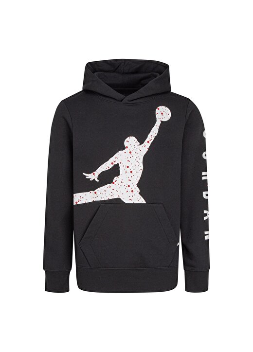 Nike 95A673-023 JDB JUMPMAN PULLOVER Siyah Kapüşonlu Erkek Çocuk Baskılı Sweatshirt 1