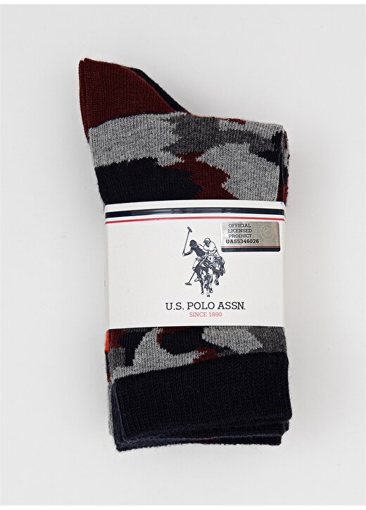 U.S. Polo Assn. Lacivert - Beyaz - Gri Erkek Çocuk Paketli Çorap 1