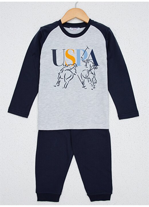 U.S. Polo Assn. Yuvarlak Yaka Beyaz Erkek Çocuk Pijama Takımı 1