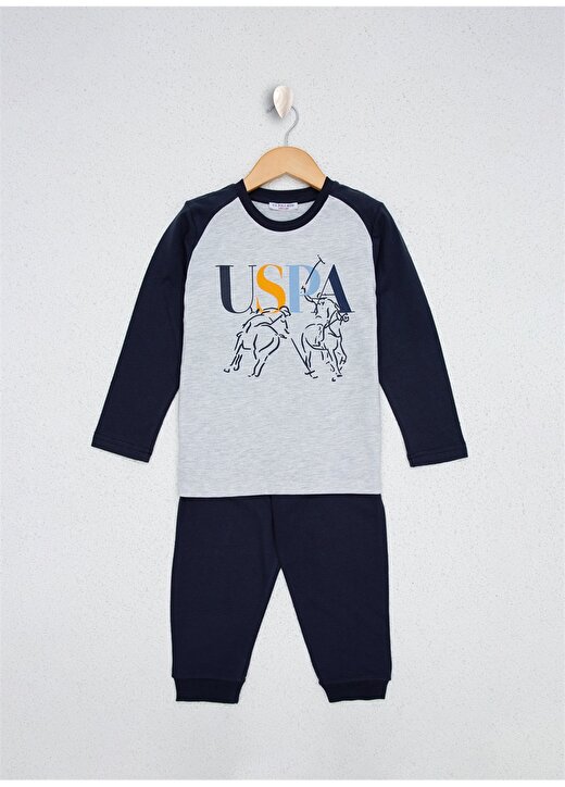 U.S. Polo Assn. Yuvarlak Yaka Beyaz Erkek Çocuk Pijama Takımı 4