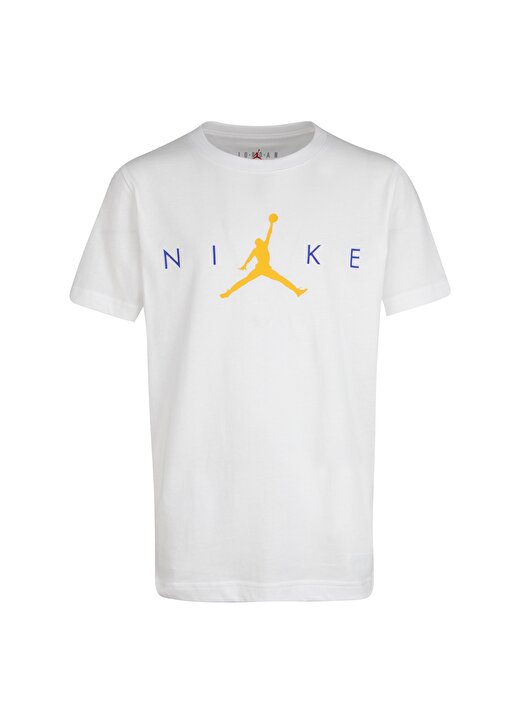 Nike 95A740-001 JDB MJ JUMPMAN Beyaz Bisiklet Yaka Erkek Çocuk Baskılı T-Shirt 1