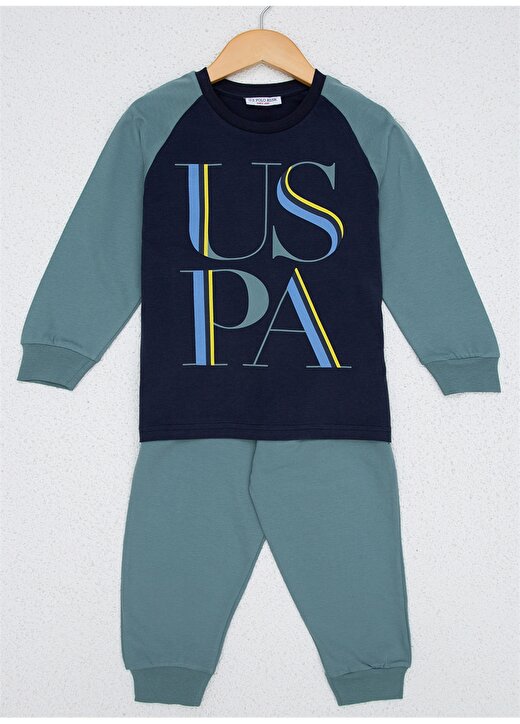 U.S. Polo Assn. Yuvarlak Yaka Koyu Lacivert Erkek Çocuk Pijama Takımı 1