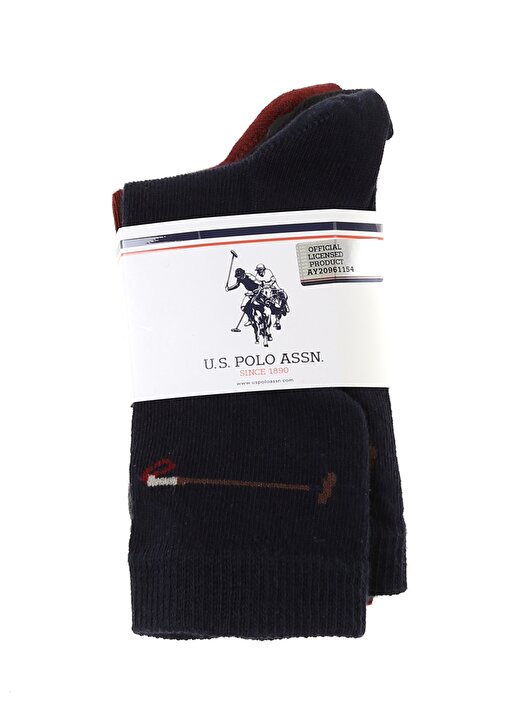 U.S. Polo Assn. Turkuaz - Siyah - Lacivert Erkek Çocuk Paketli Çorap 1
