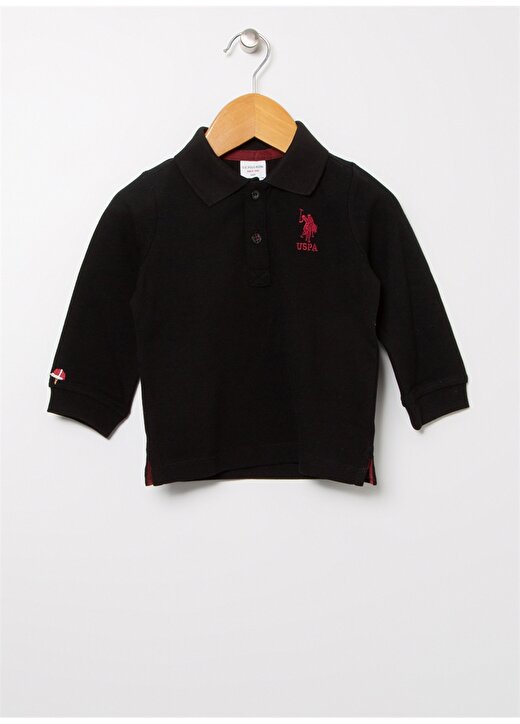U.S. Polo Assn. TP01KIDSK21-B Siyah Polo Yaka Erkek Sweatshirt 1