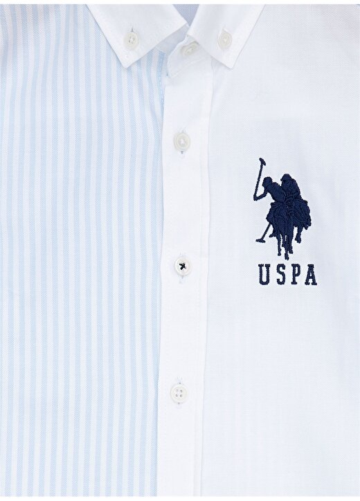 U.S. Polo Assn. Çizgili Bej Erkek Çocuk Gömlek 3