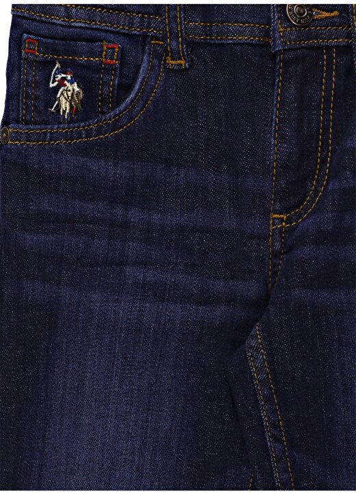U.S. Polo Assn. Mavi Erkek Çocuk Boru Paça Slim Fit Düz Denim Pantolon RC-LACOPOKDS21K-K-DN0023 4