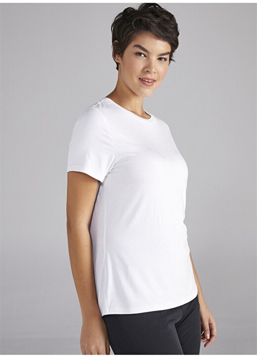 Faik Sönmez Yuvarlak Yaka Beyaz Kadın T-Shirt B00002 4