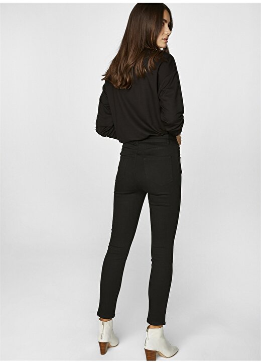 Faik Sönmez Yüksek Bel Skinny Fit Siyah Kadın Denim Pantolon B00029 4