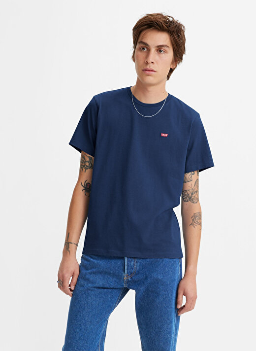 Levis Bisiklet Yaka Mavi Erkek T-Shirt SS CLASSIC HM TEE TR DRESS BLUES 2