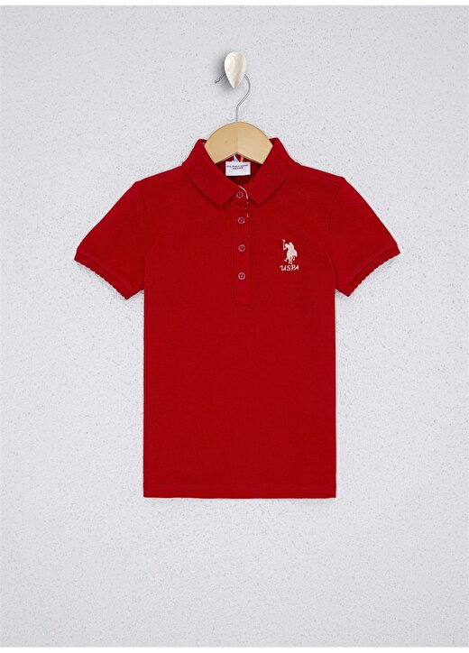 U.S. Polo Assn. Düz Kırmızı Kız Çocuk T-Shirt TP01-IY021 1