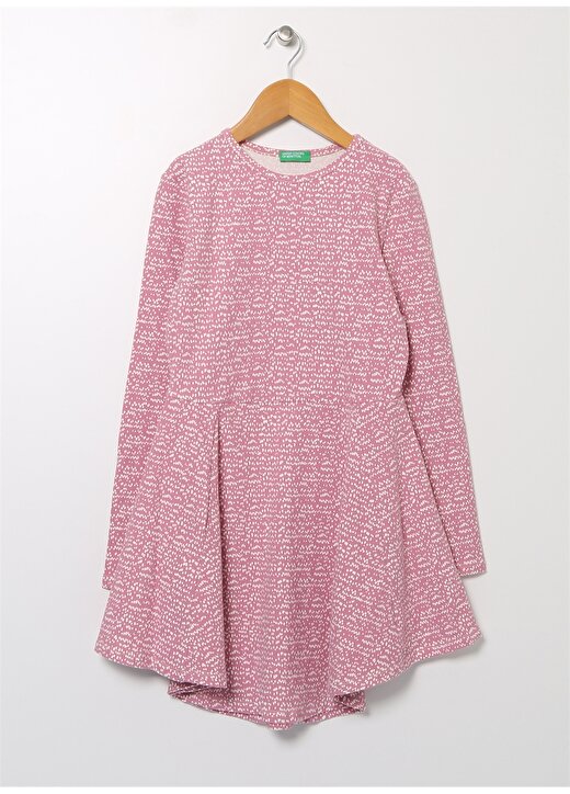 Benetton Pembe Kız Çocuk Elbise Uk_ Penye Elbise 2