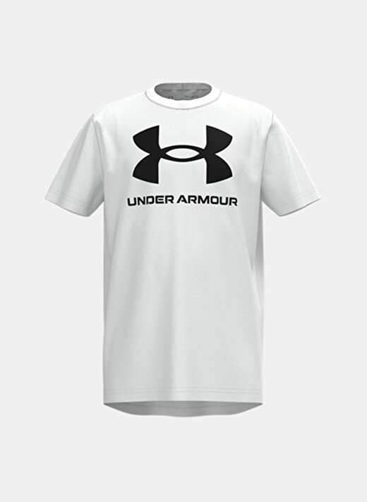 Under Armour Bisiklet Yaka Loose Fit Baskılı Beyaz Erkek Çocuk T-Shirt - 1363282-100 UA SPORTSTYLE LOGO SS  4