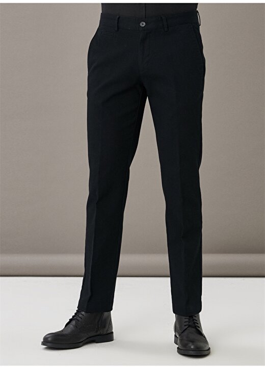 Altınyıldız Classics 4A0122100021 Normal Bel Comfort Fit Armürlü Siyah Erkek Pantolon 1