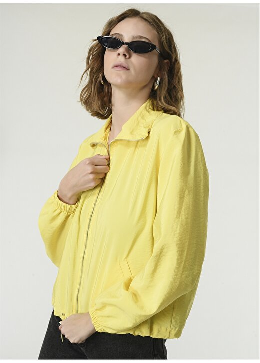 NGSTYLE Regular Fit Düz Sarı Kadın Ceket 4