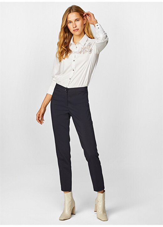 Faik Sönmez Normal Bel Slim Fit Taş Kadın Pantolon B00052 2