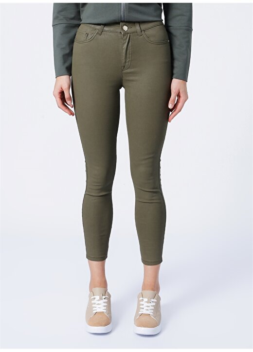 Network Slim Fit Yağ Yeşili Kadın Denim Pantolon 1081270 2