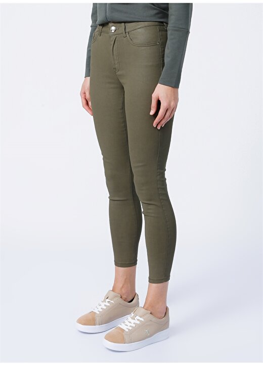 Network Slim Fit Yağ Yeşili Kadın Denim Pantolon 1081270 3